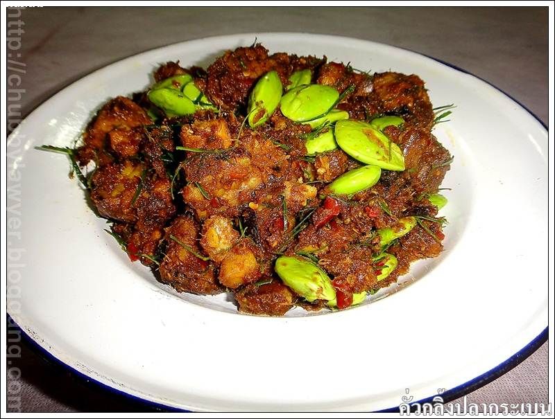 สูตรคั่วกลิ้งปลากระเบน  (Kuakling Sting ray – Spicy stir fried grilled sting ray with chili paste)
