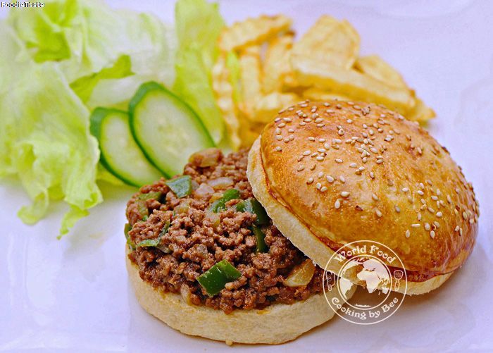 วิธีทำ แซนด์วิชเนื้อสับ  Sloppy Joe