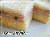 ham and boiled egg sandwich - แซนวิชแฮม กับ ไข่ต้ม