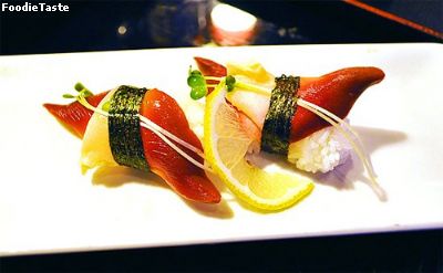 ซูชิหอยปีนก Surf clam sushi